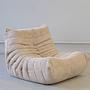 Togo Armchair and Ottoman Set Cord Beige 1