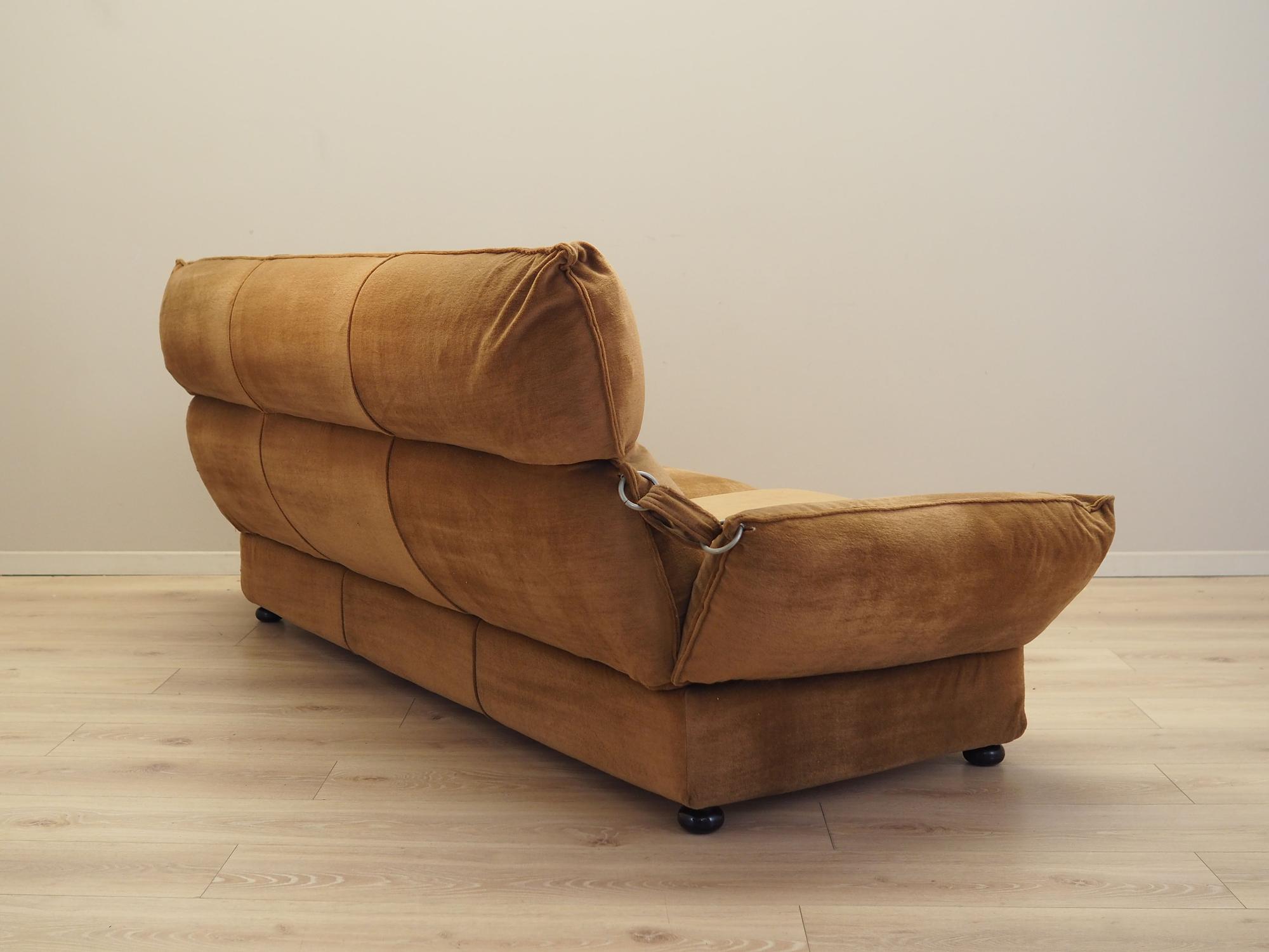 Sofa Velours Braun 1970er Jahre 5