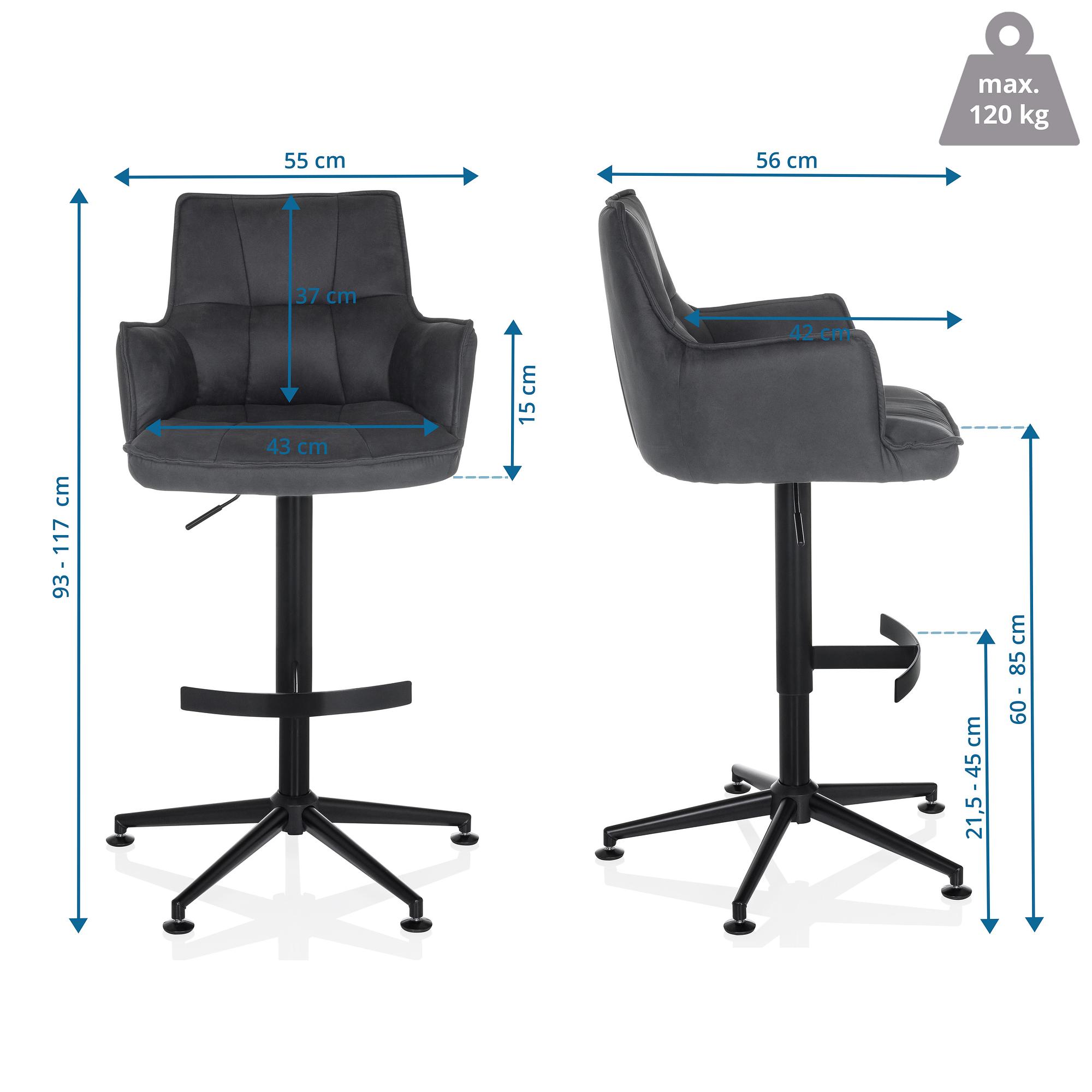 SOLAO LIFE HIGH Sgabello da bar Tessuto Antracite 4