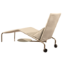 Lelunga Chaiselongue aus Leder und Stahl Beige 1