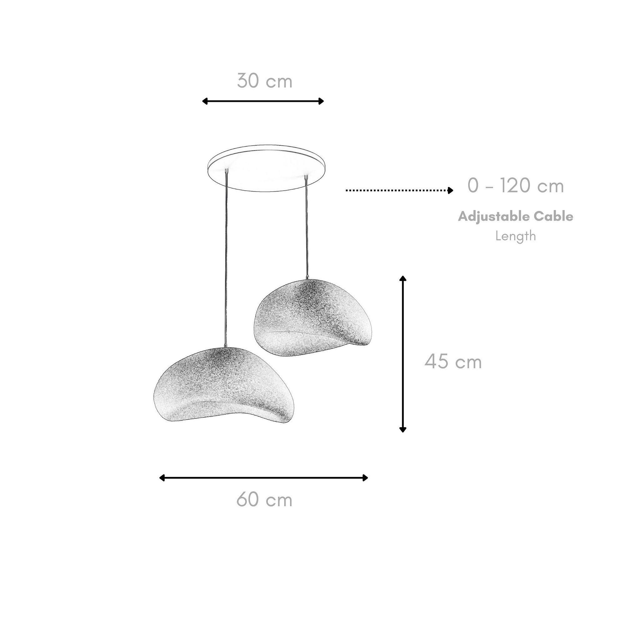 2-Flammig Wabi Sabi Grainbeams Pendelleuchte Beton Grau 7