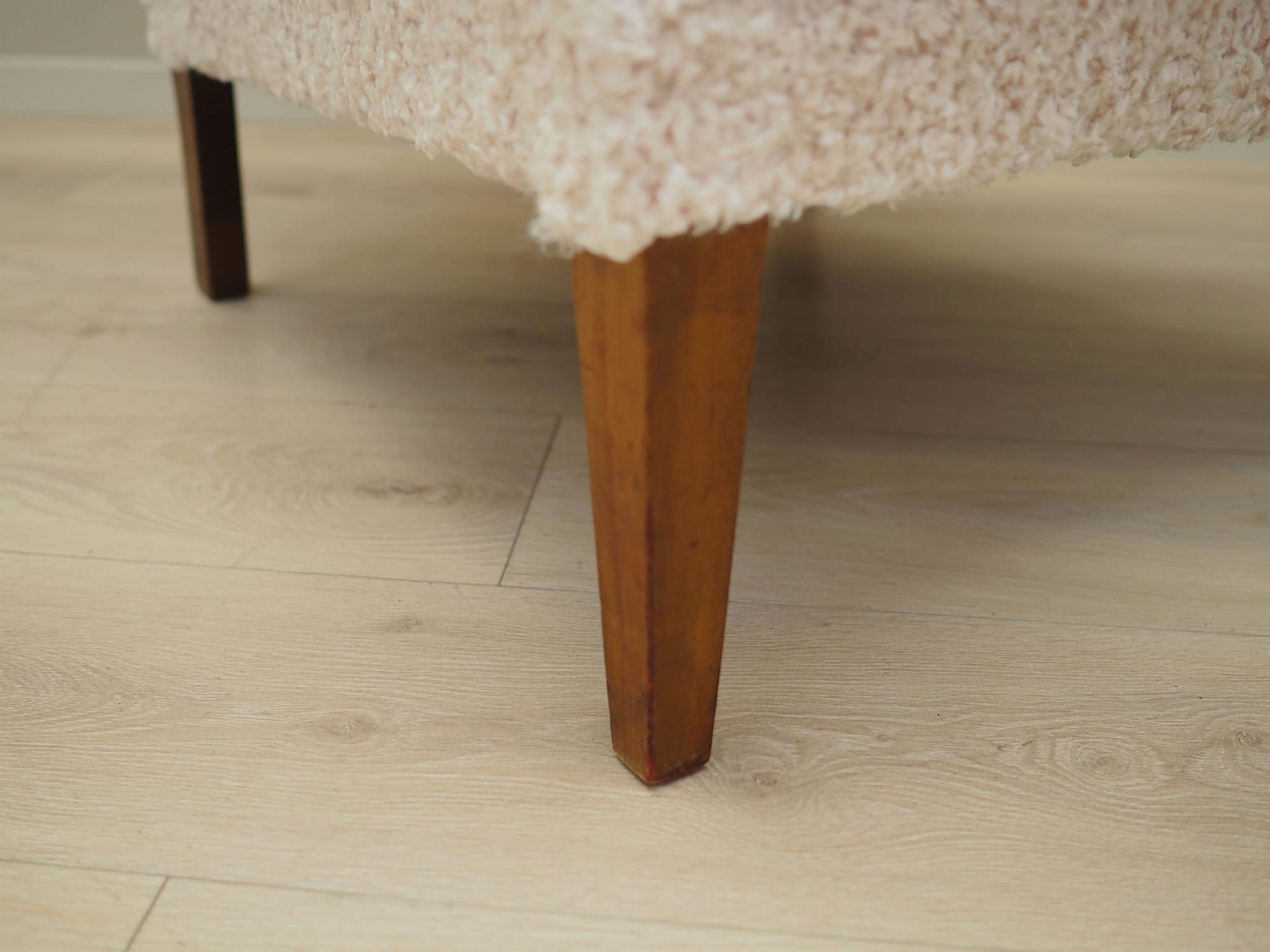 Sessel Textil Holz Creme 1960er Jahre 14