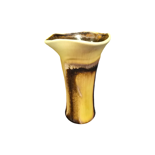 Vintage Vase Keramik Braun Creme 0