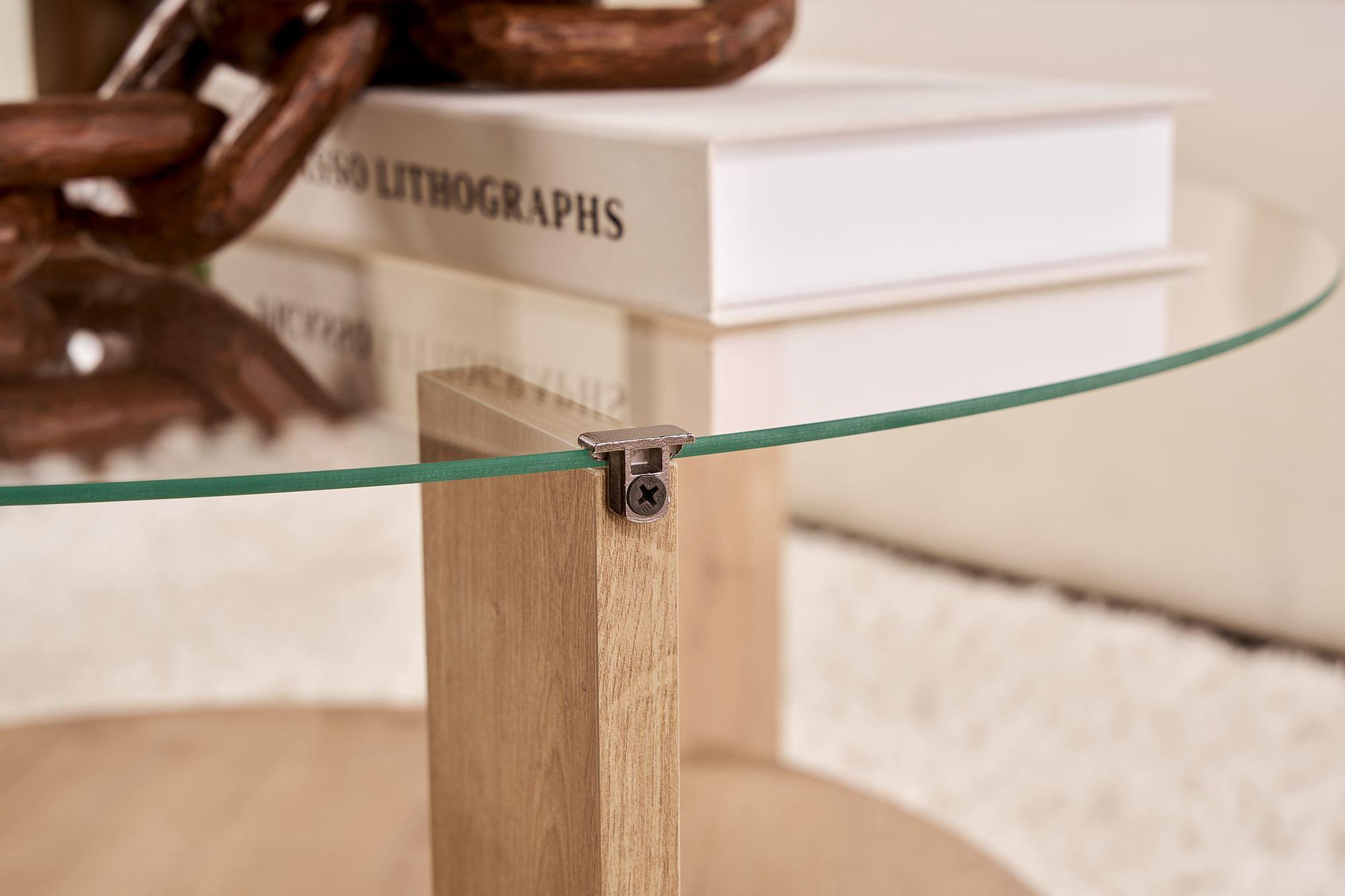 Clara Coffee Table Sapphire Oak Transparent Ø75cm 5