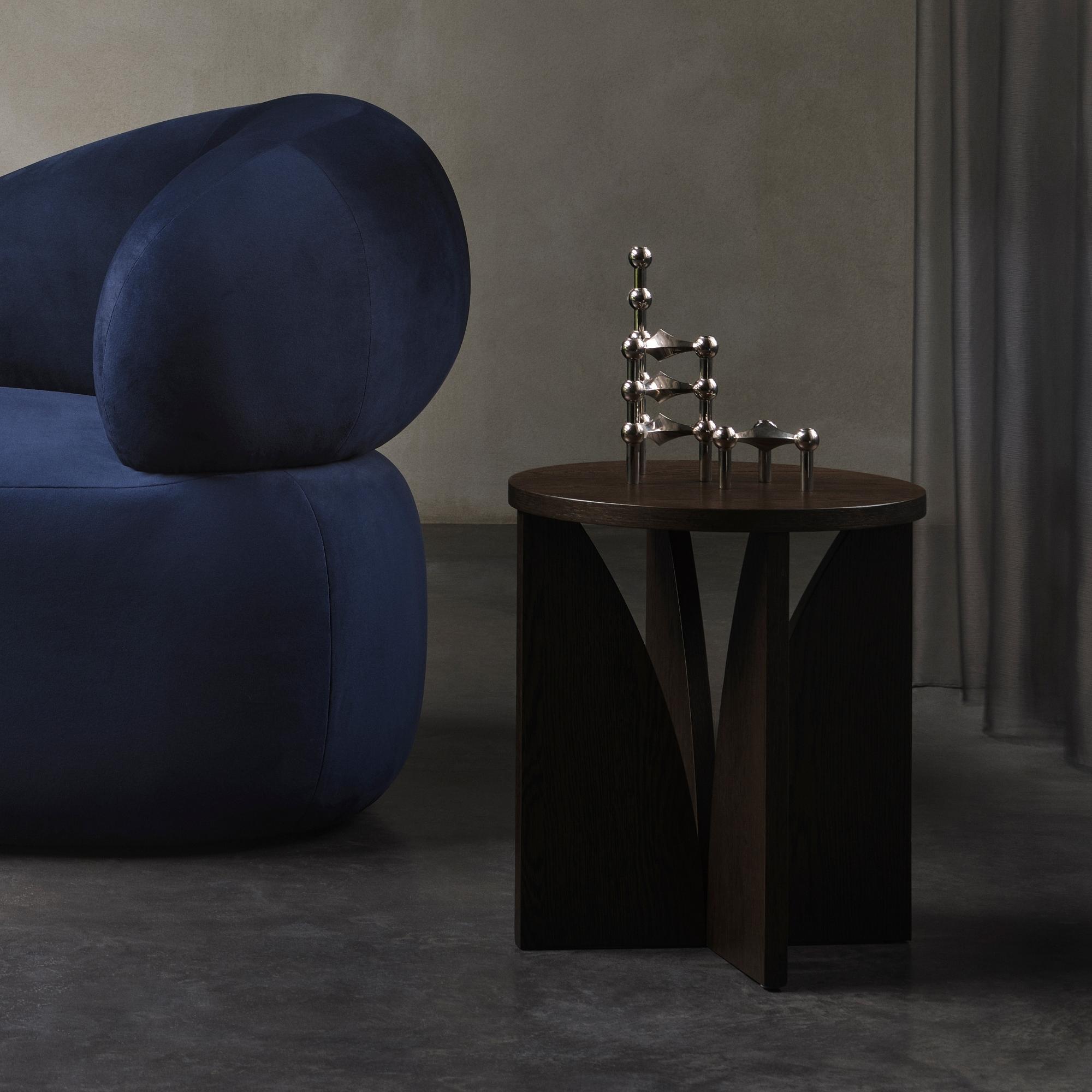 Cece Beistelltisch Burned Oak Ø 40 cm 1