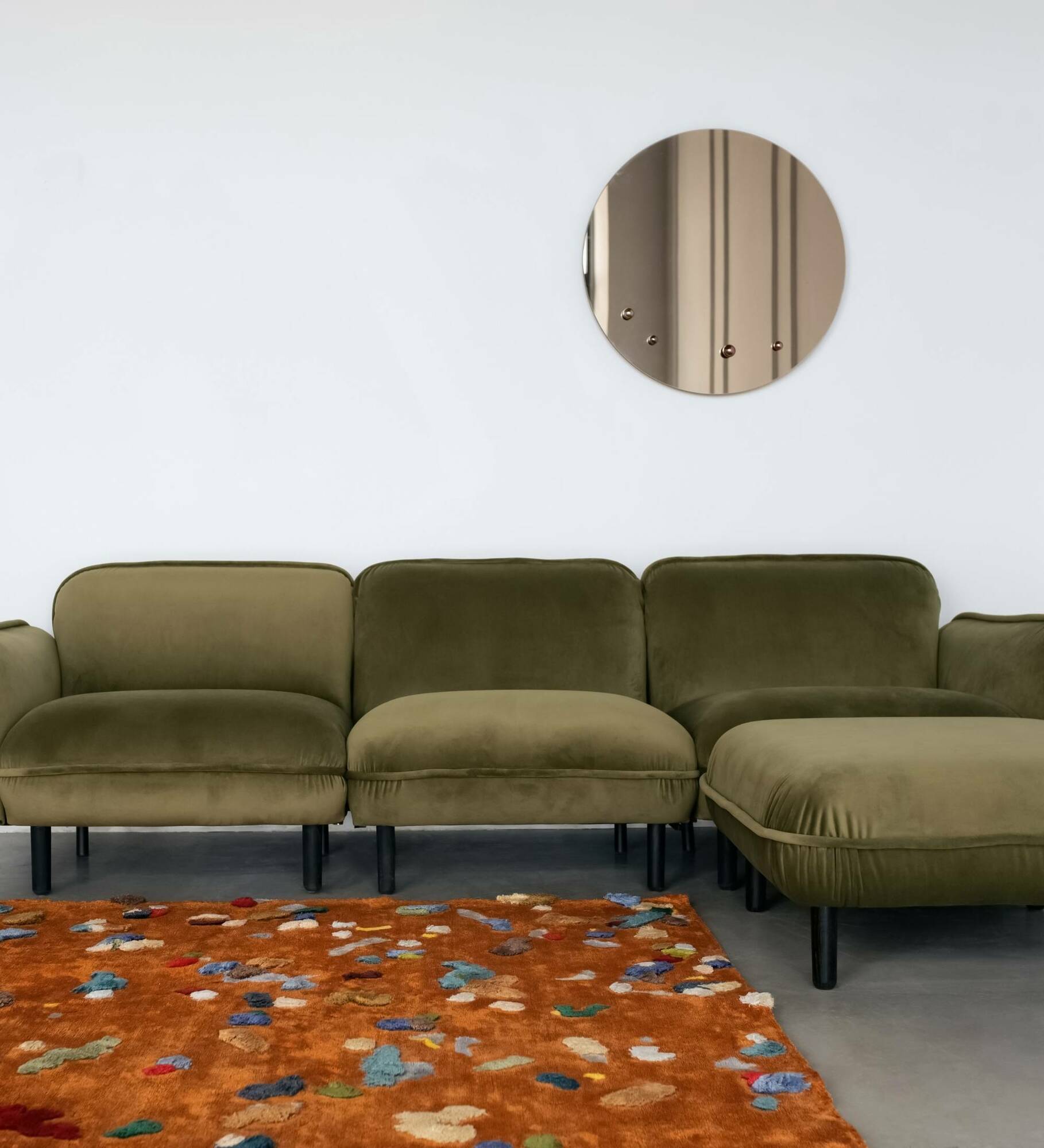 Spiegel mit Haken Rund Bronze 70cm 4