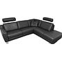 Ecksofa Leder Schwarz 0
