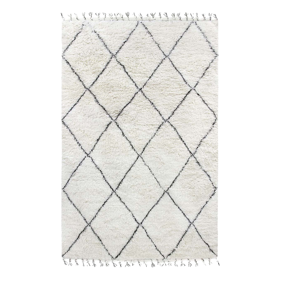 Berber rug HKLIVING wool black white 0