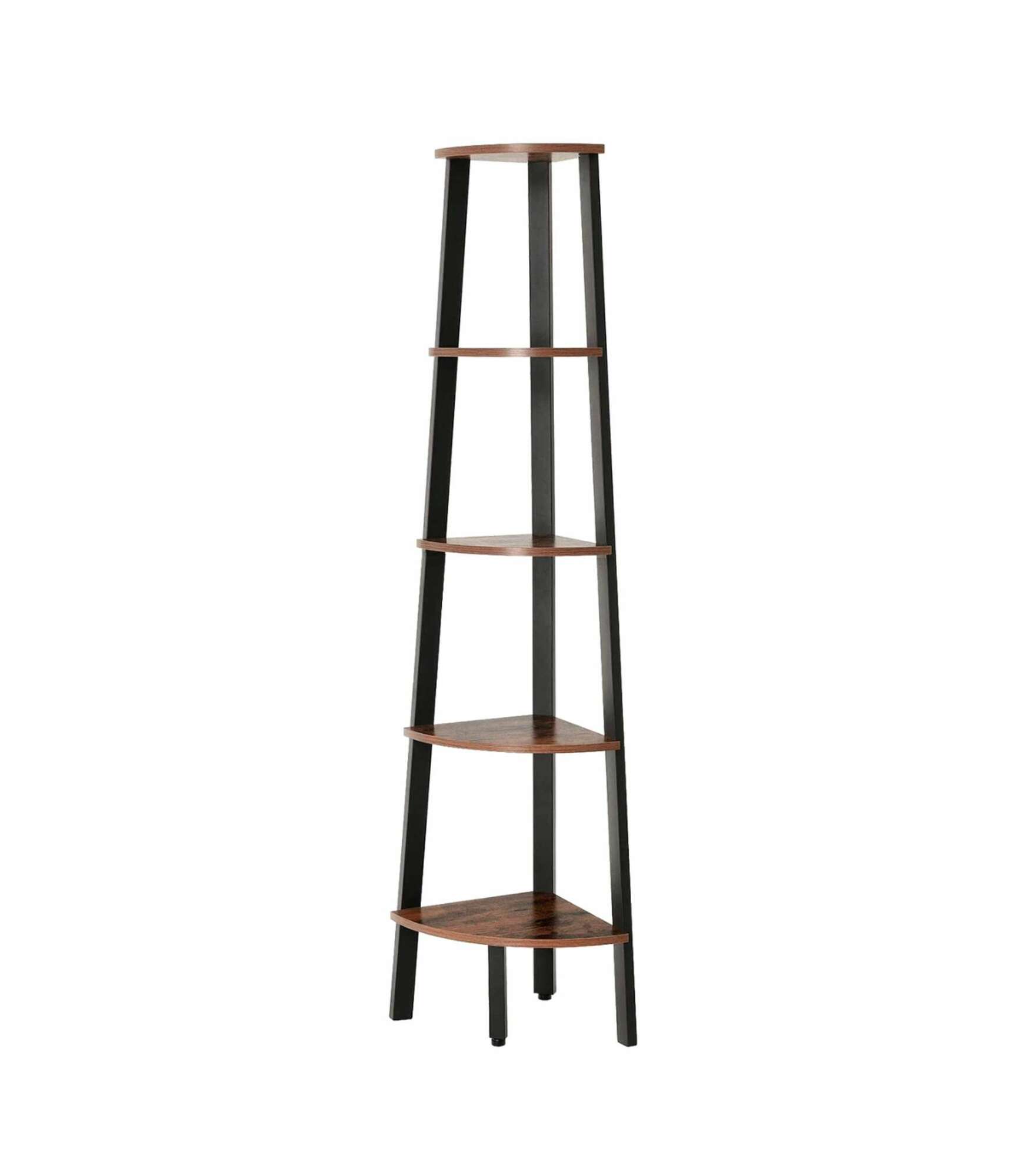 Eckregal Holz Braun Schwarz 1