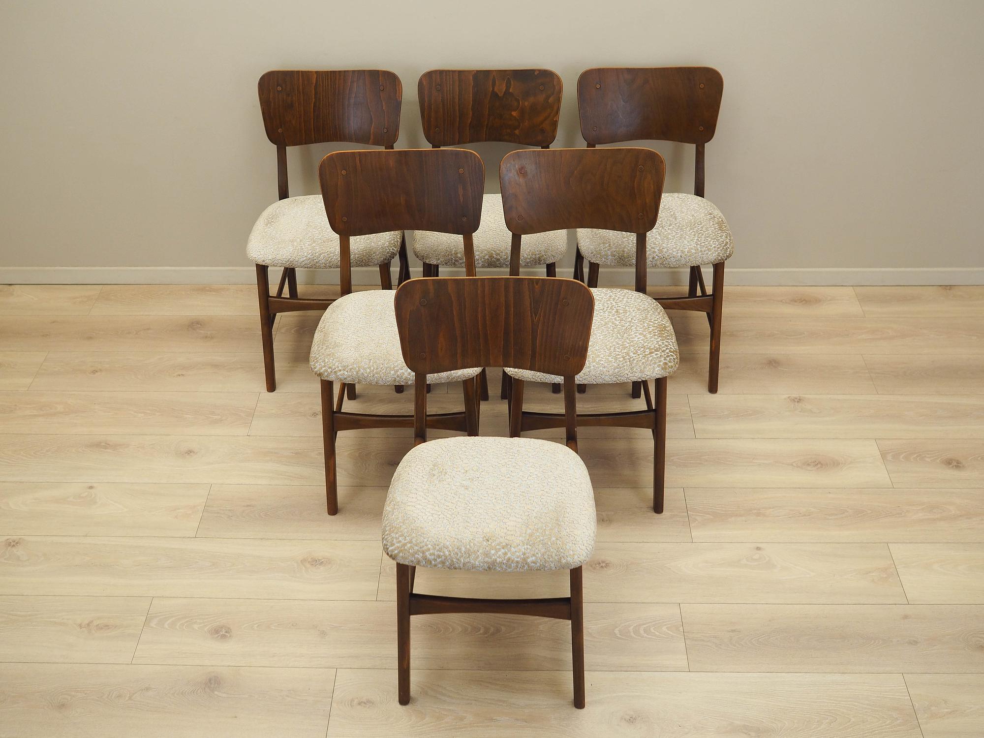 6x Chair Set Brown 1960s 4
