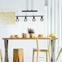 Pendant lamp 4-flame clear glass iron black 6
