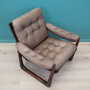 Vintage armchair leather wood brown 1960s 6