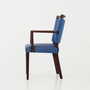 Vintage Stuhl Buchenholz Textil Blau 1960er Jahre  3