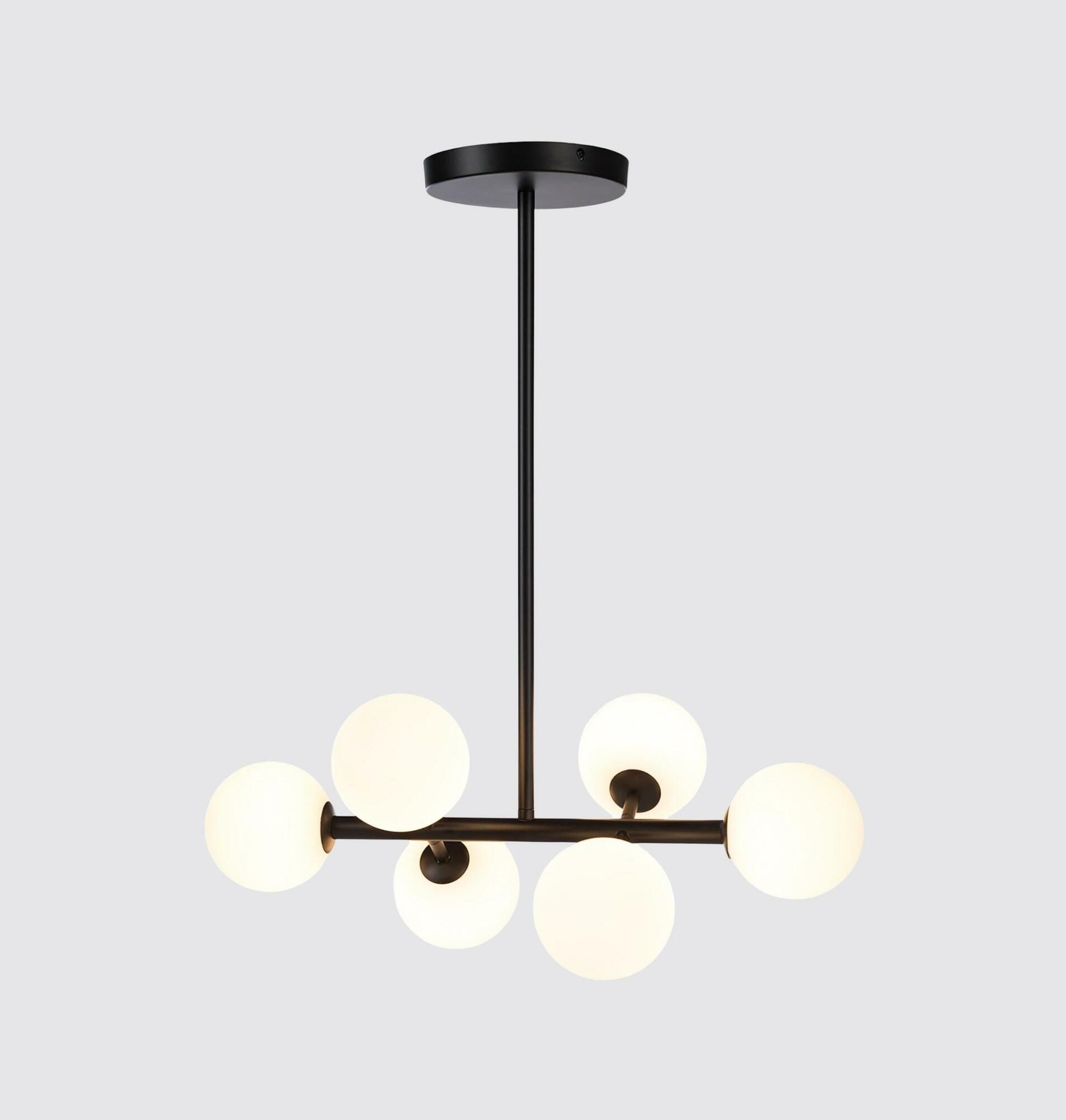 Ball lamp iron 6 glass lamps each 12cm diameter 1