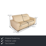 MR 6070 Sofa 3-Sitzer Leder Creme 1