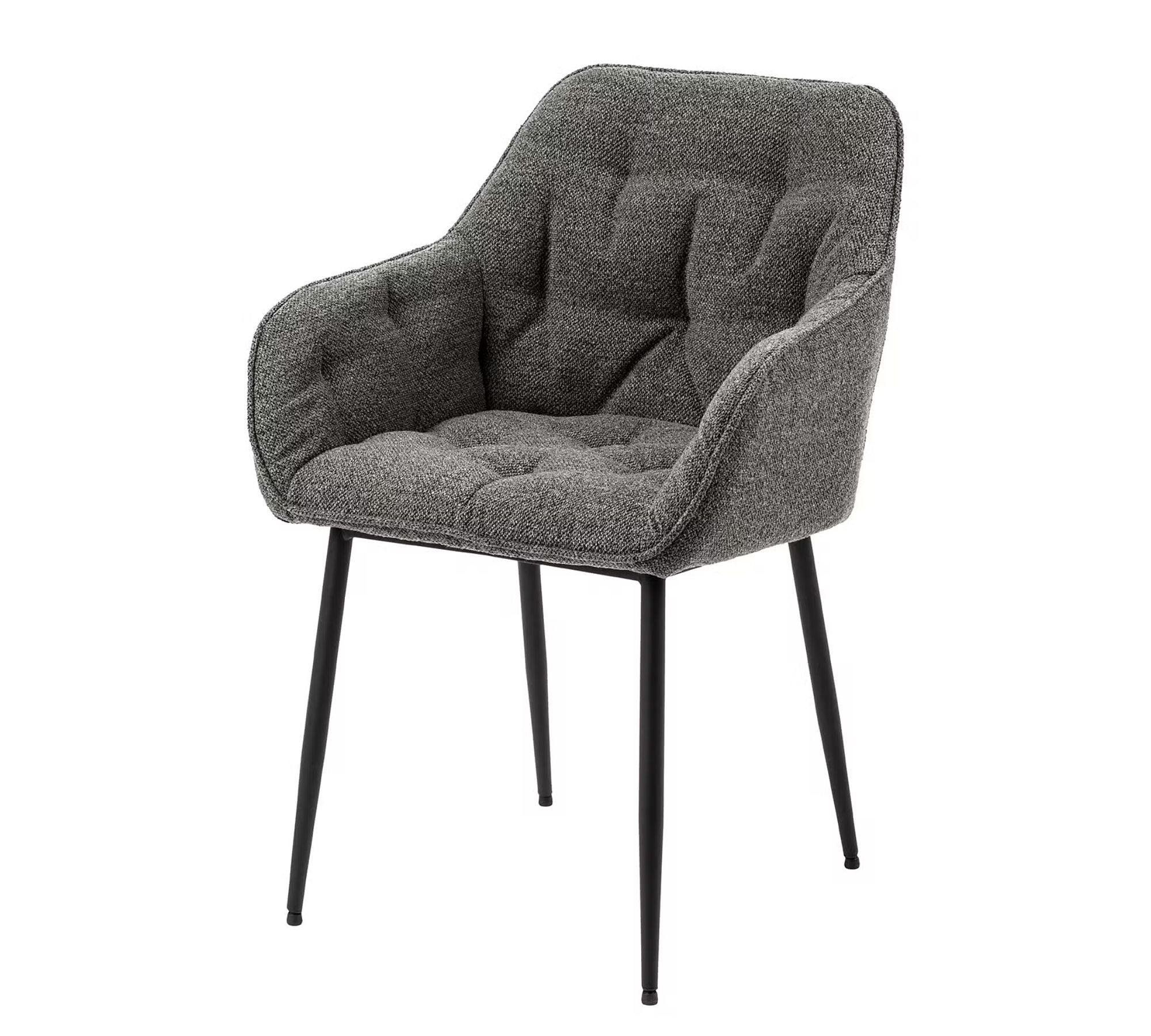 2x Armchair Bouclé Anthracite 3