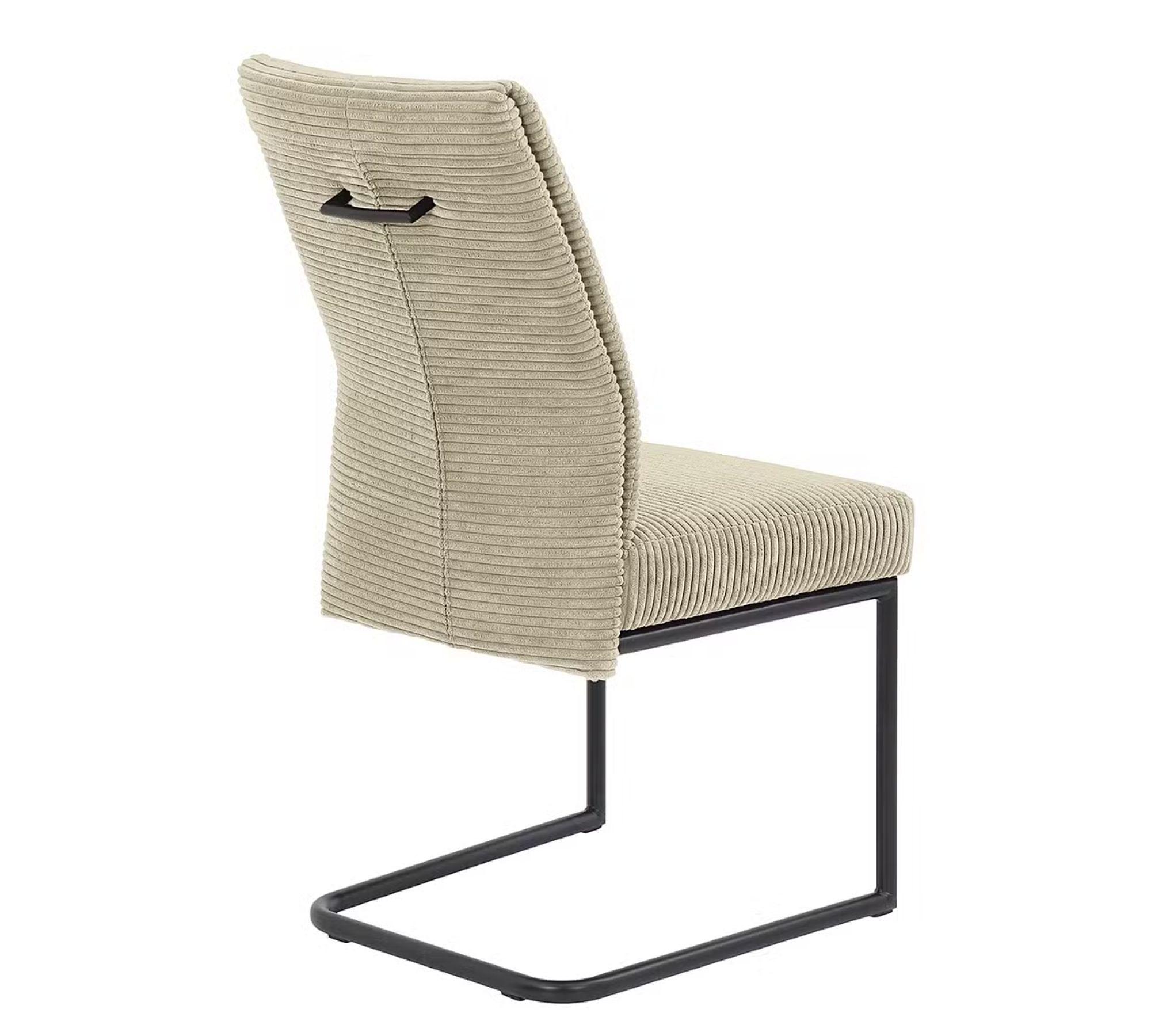 2x cantilever chair fabric beige 4