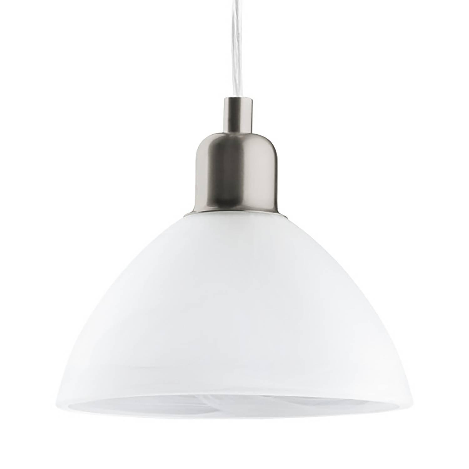 Pendant lamp Brenda I Glass Steel 1-bulb Silver 0