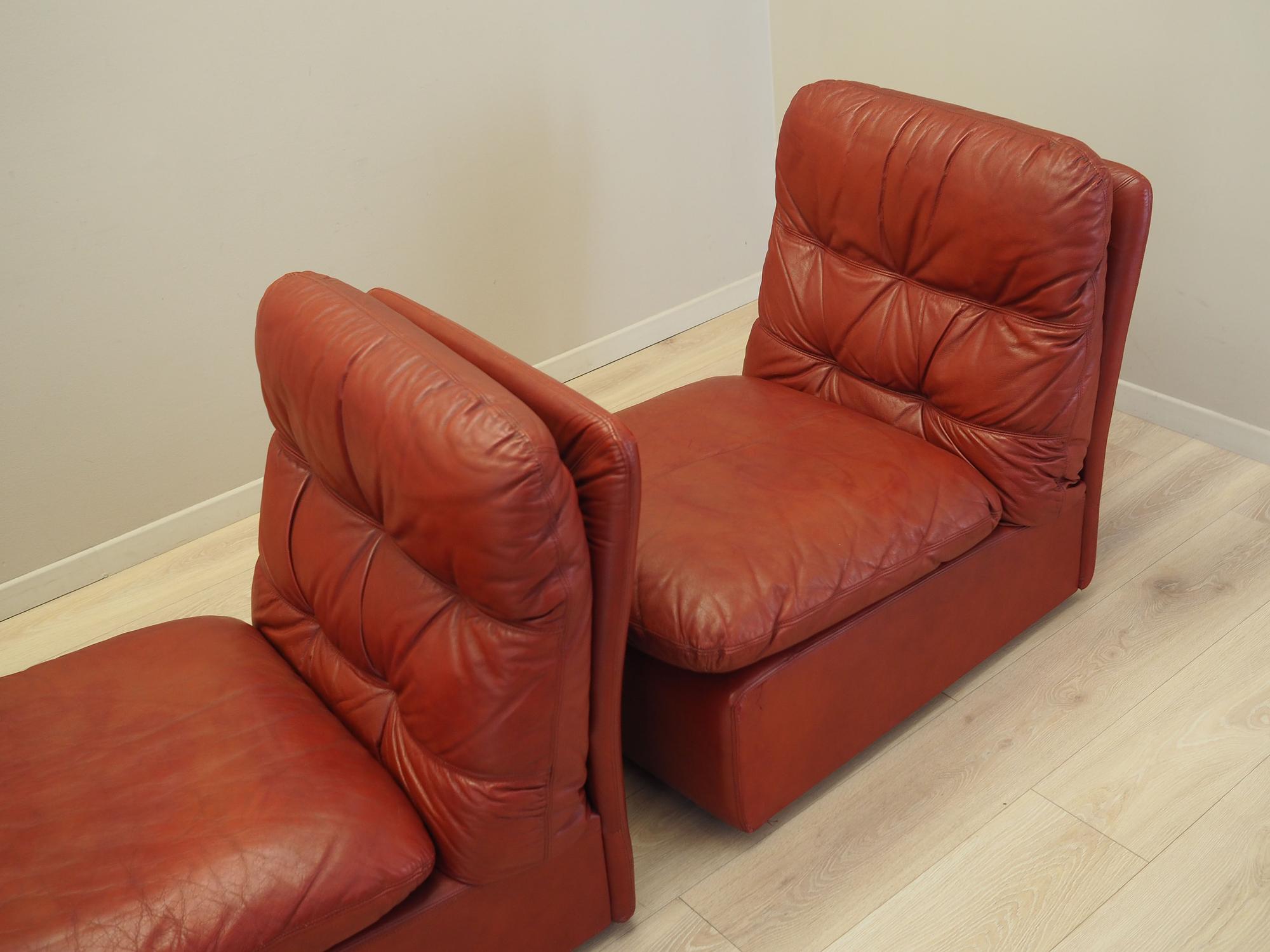 Modulares Sofa Leder Braun 1960er Jahre 4