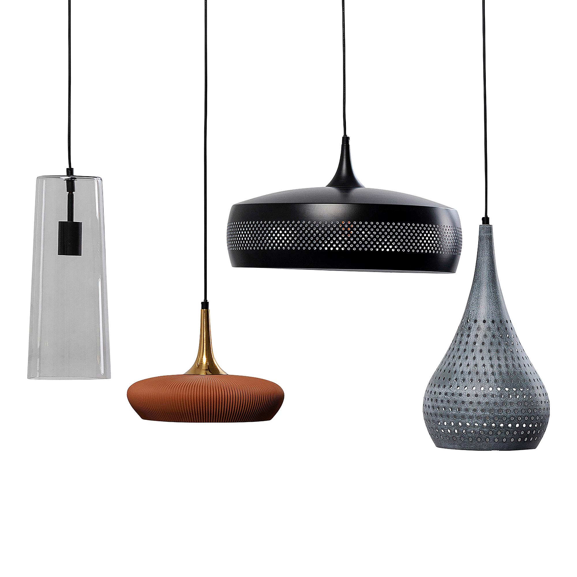 Melange Typ A Pendelleuchte Stahl Klarglas Grau Braun 0