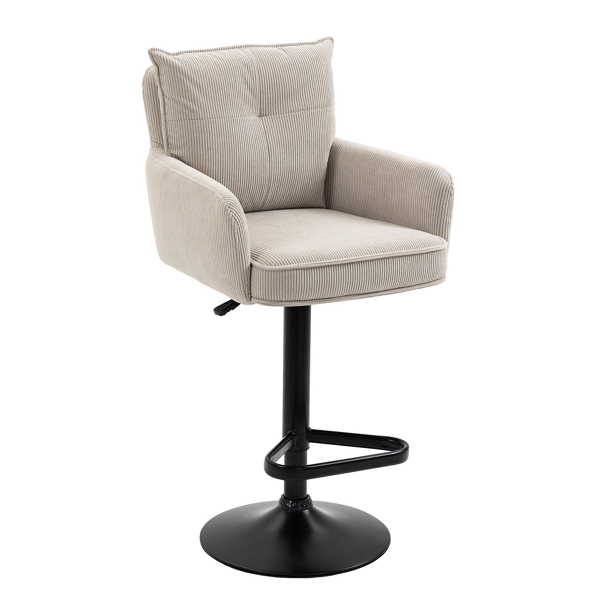 Drehbarer Barstuhl DIDRIP 2er-Set Höhenverstellbar Beige  4