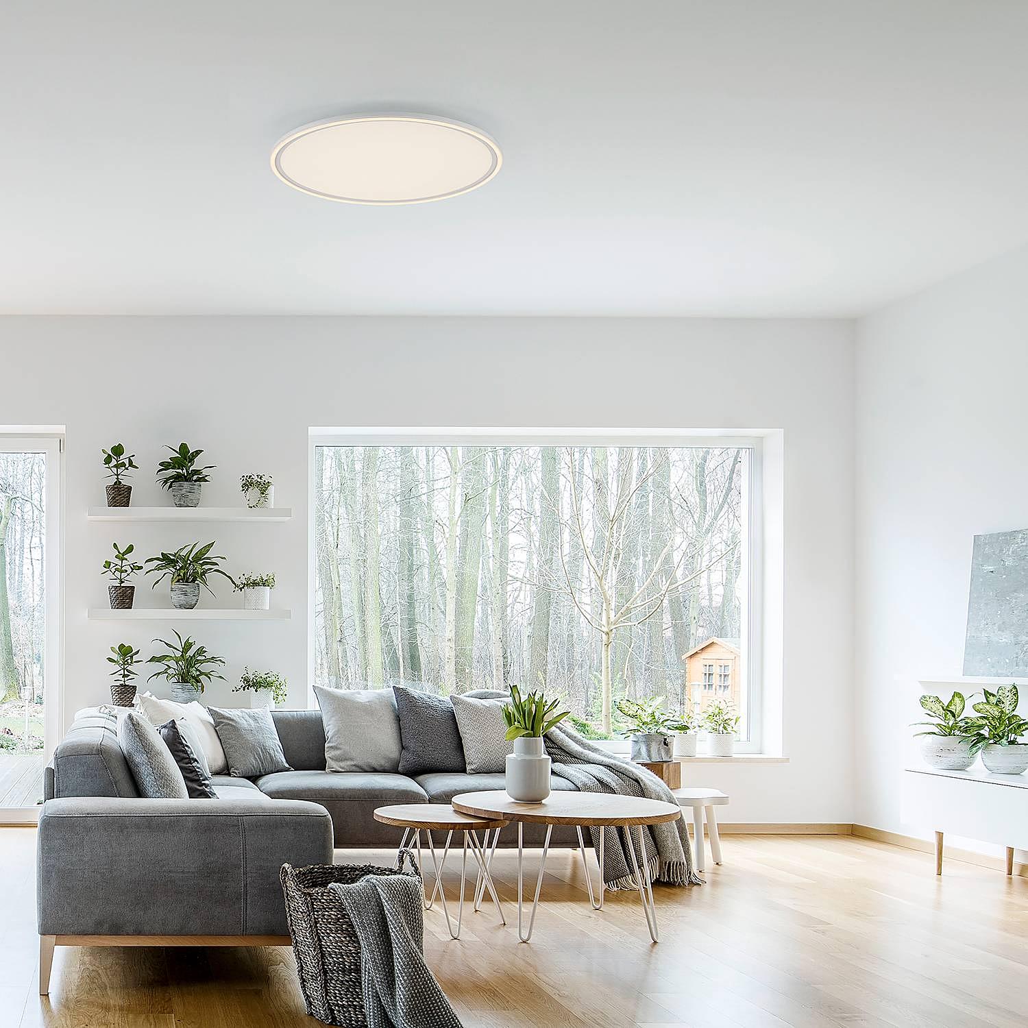 Edging LED ceiling light Polycarbonate Steel 2-flame 1