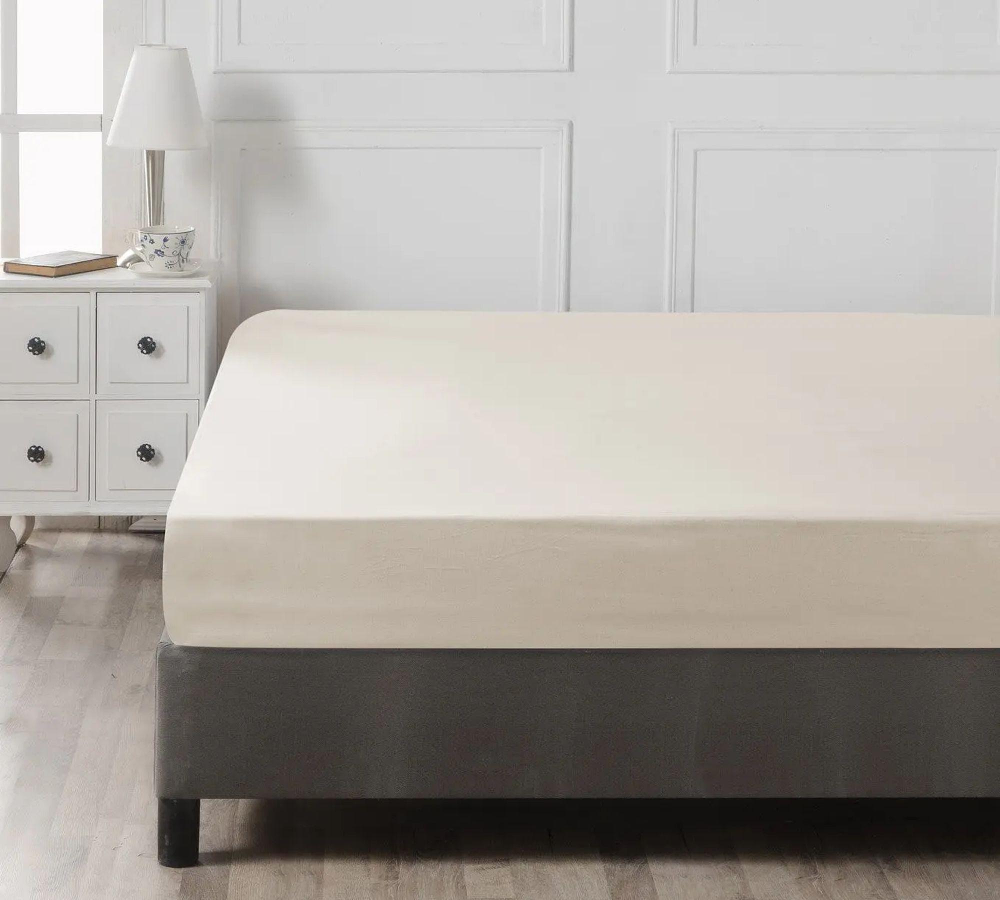 Lenzuolo con angoli cotone crema 100cm x 200cm 2