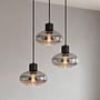 Pendant light Laport cast iron 3-light smoked glass black 0
