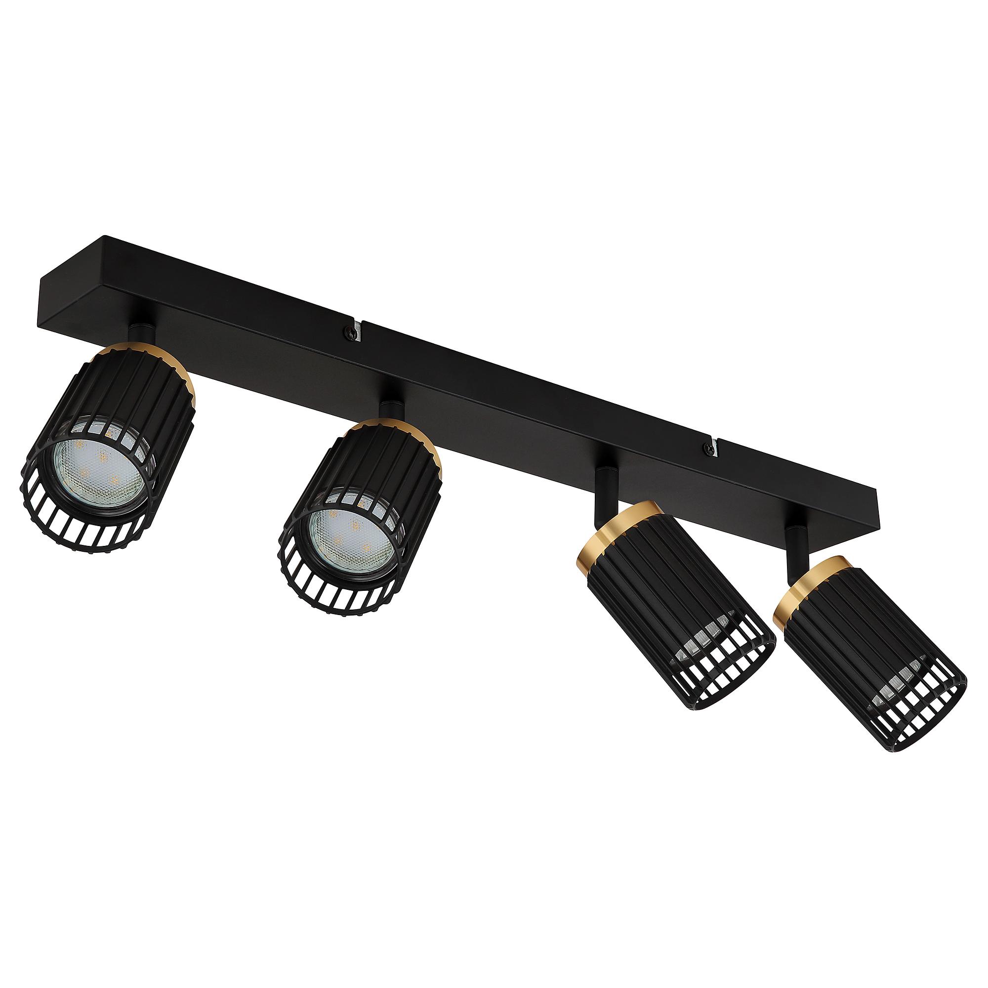 Korben ceiling light 4-bulb iron black 4