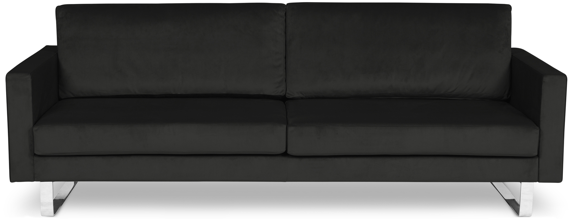 Portobello Sofa 3-Sitzer Samt Metall Schwarz 1