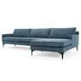 Astha Sofa mit Récamiere Links Sorrent Steel Blue 1