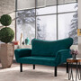 Elegantes Schlafsofa 2-Sitzer Petrol Blau 5