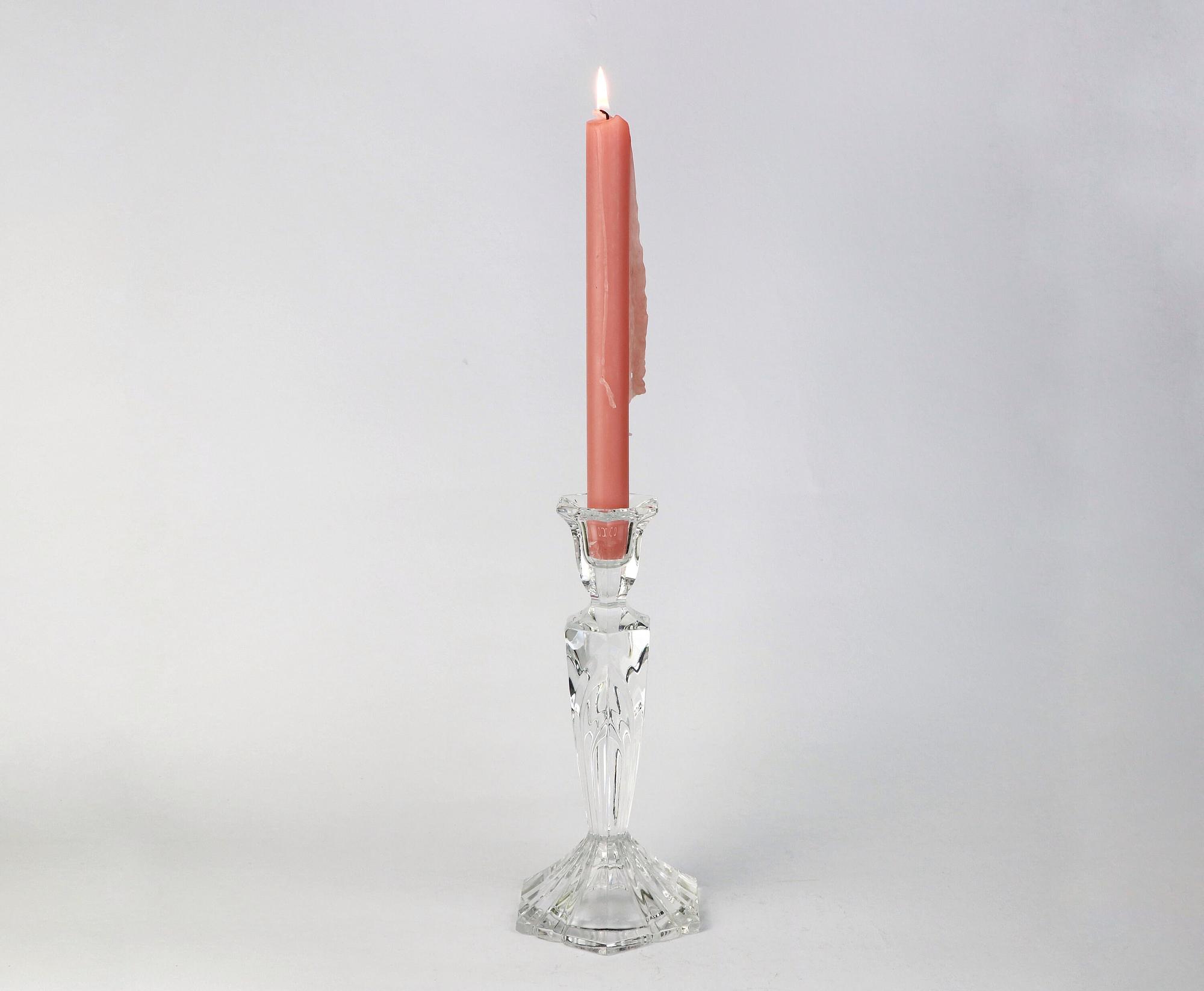 Vintage candlestick crystal glass 1970s 5