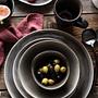 Salad Bowls Niara Organic Set of 9 Ceramic Black Brown 3