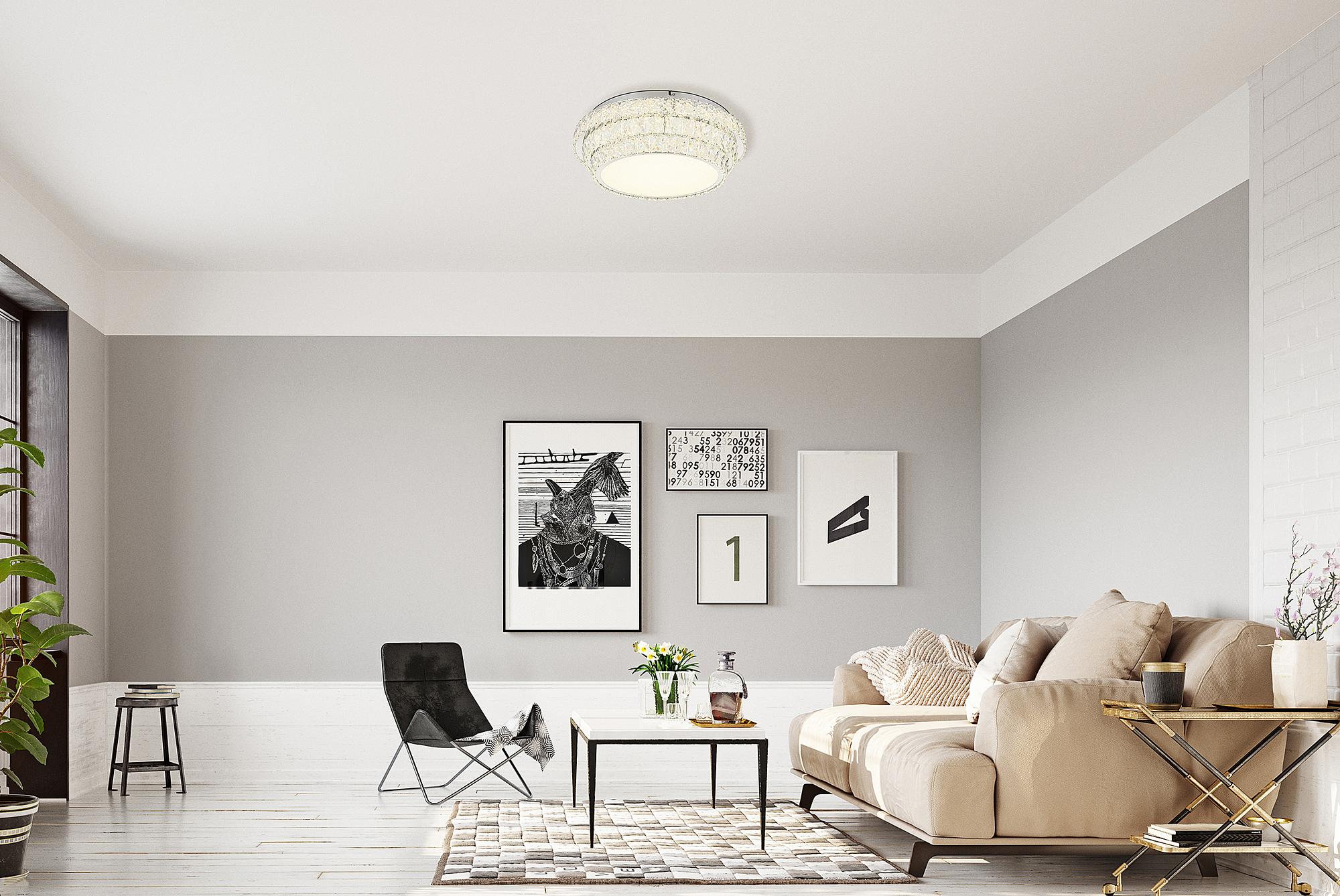 1-Flammig Klara LED-Deckenleuchte Glas Eisen Ø50cm 2