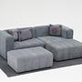 Beyza Sofa Récamiere Rechts mit Hocker Grau 2