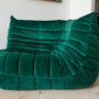 Togo Corner Sofa Velvet Emerald Green 1