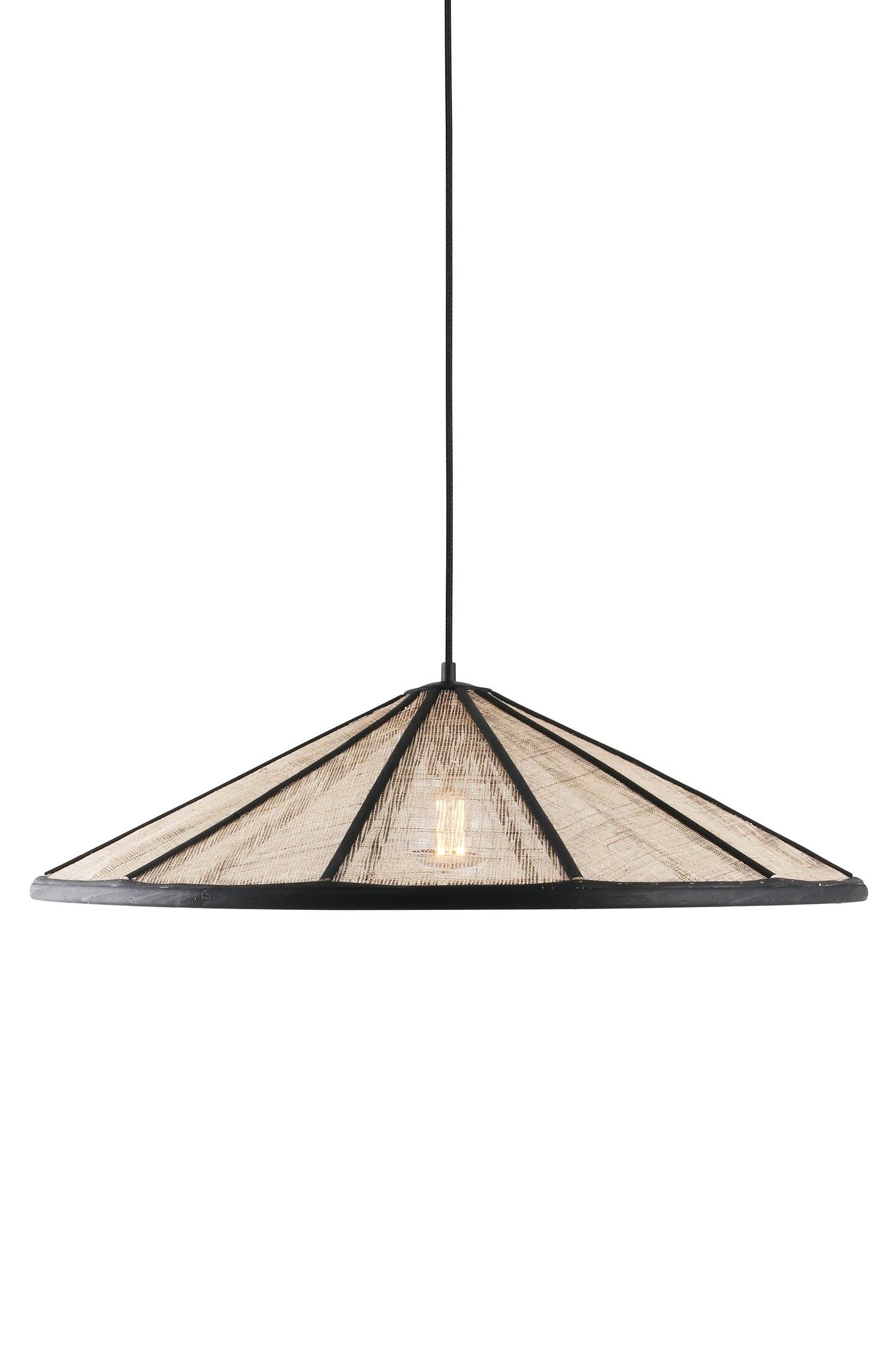 Akira Pendant Lamp Linen Black Natural Ø 70cm 7