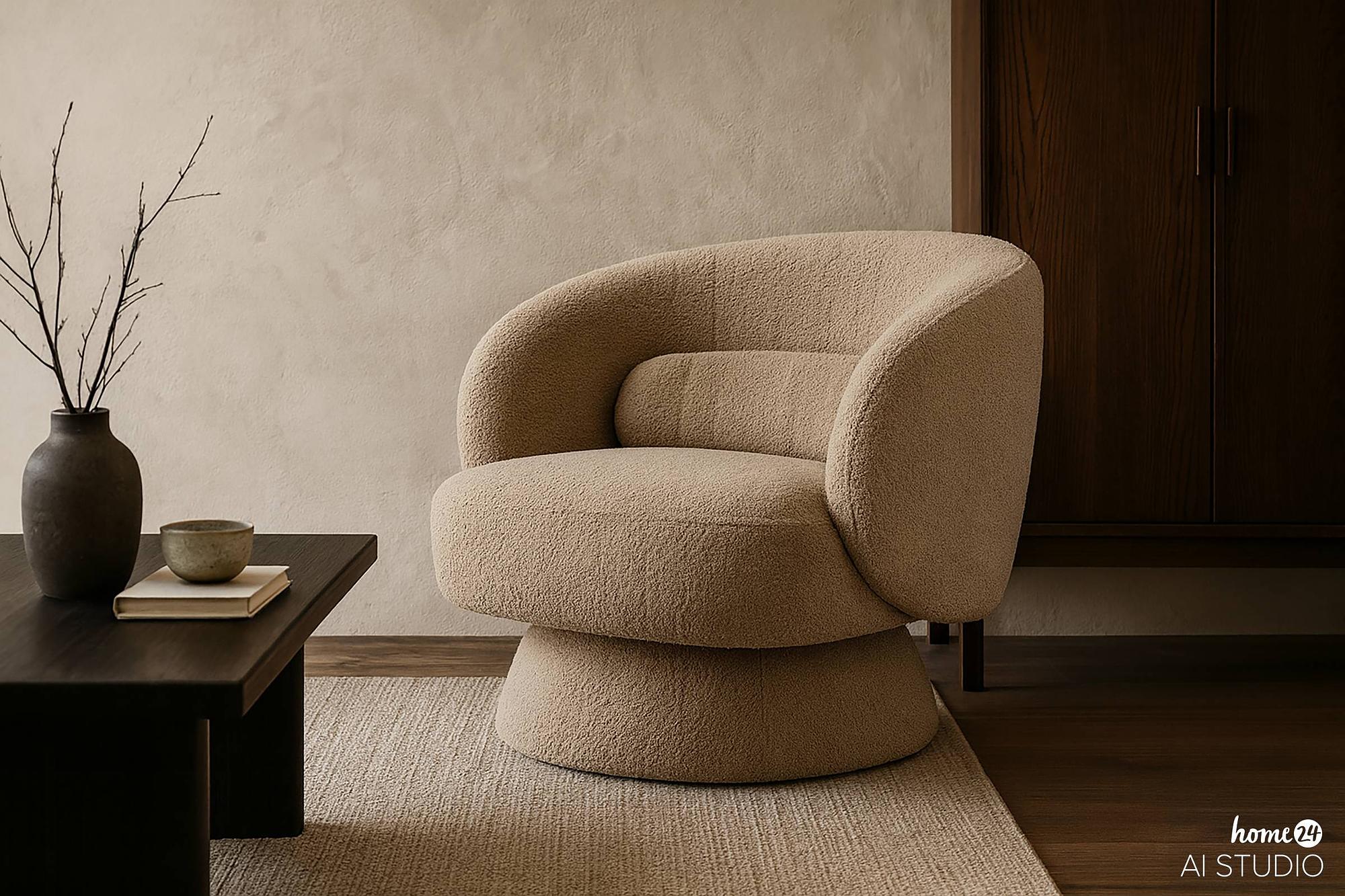 Drehbarer Loungesessel LANARE Taupe 3