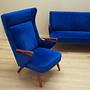 Wohnzimmer-Set Blau 1960er Jahre 2