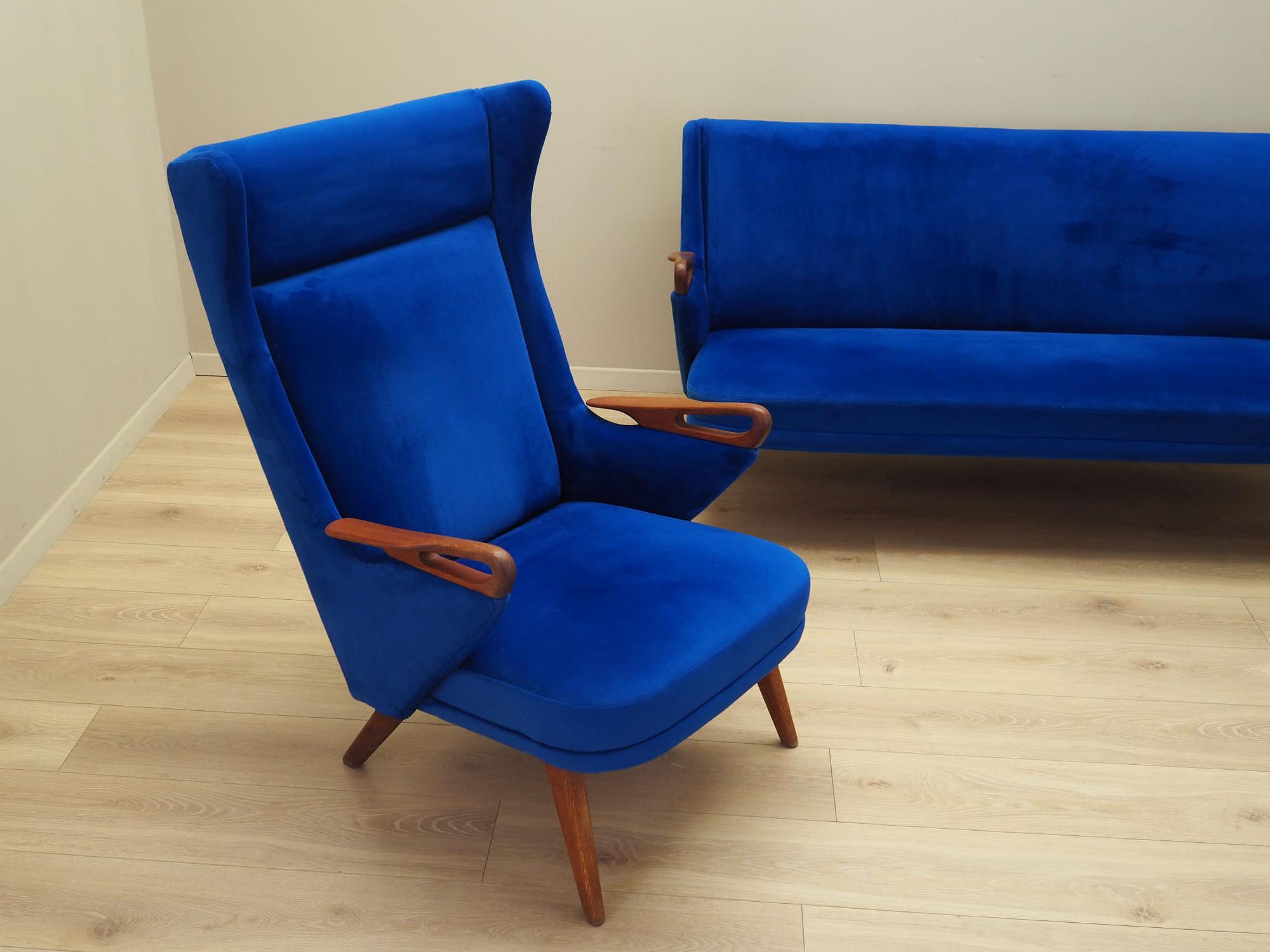 Wohnzimmer-Set Blau 1960er Jahre 2
