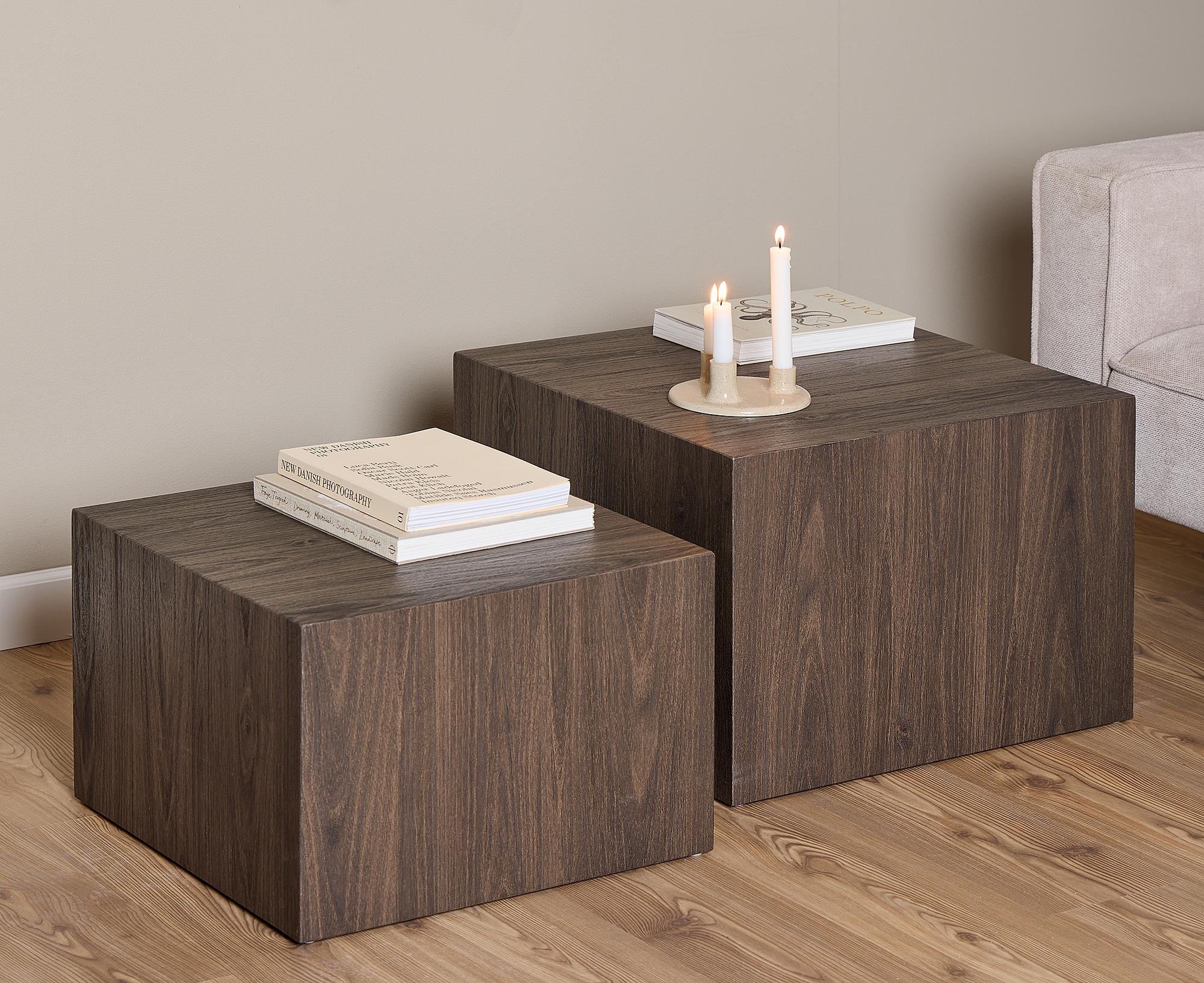 Coffee Table Sukatari Set of 2 Dark Oak Decor 2