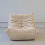Togo Armchair and Ottoman Set Cord Beige 2