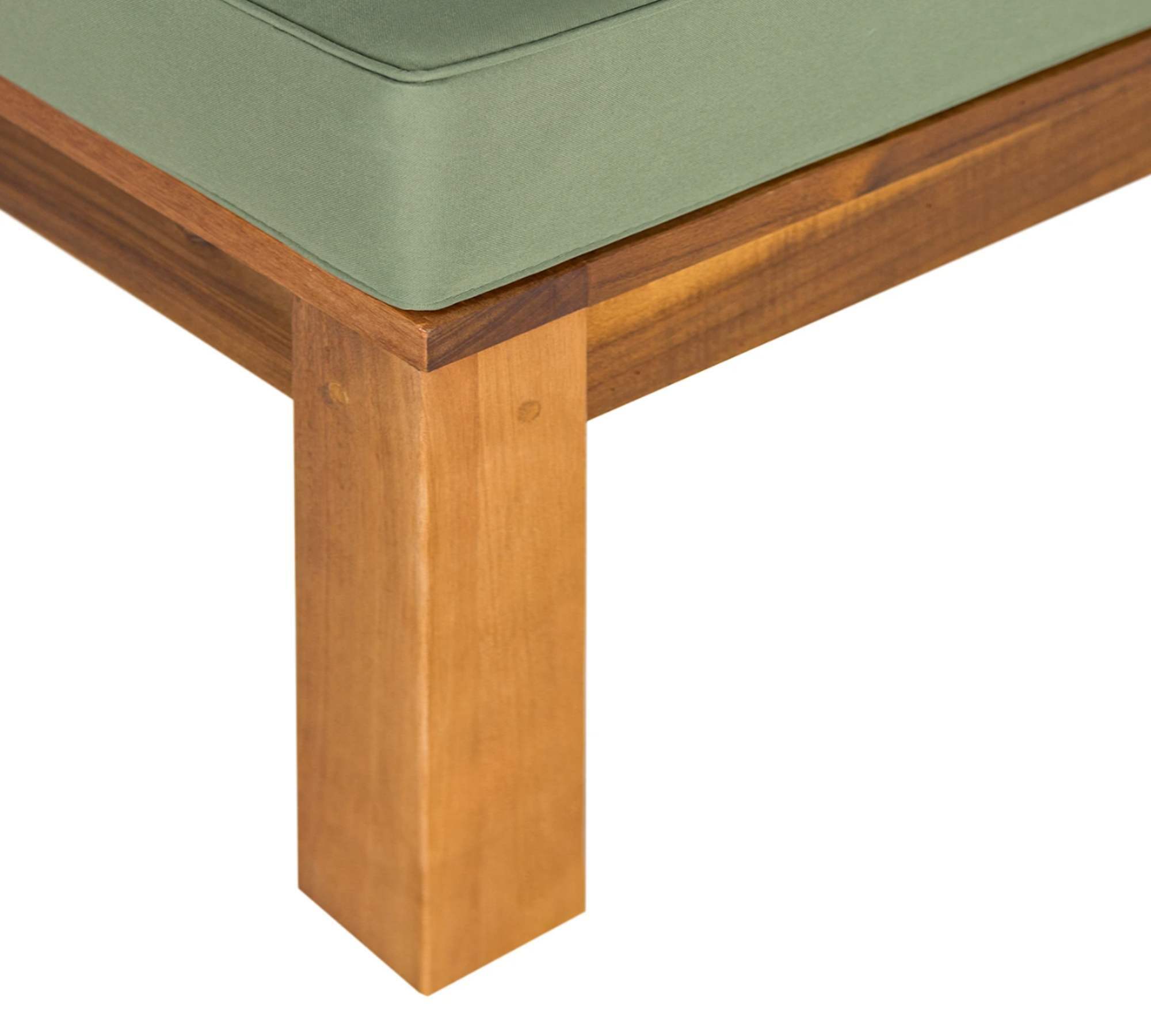Loungeecke Akazienholz Webstoff Grün 8