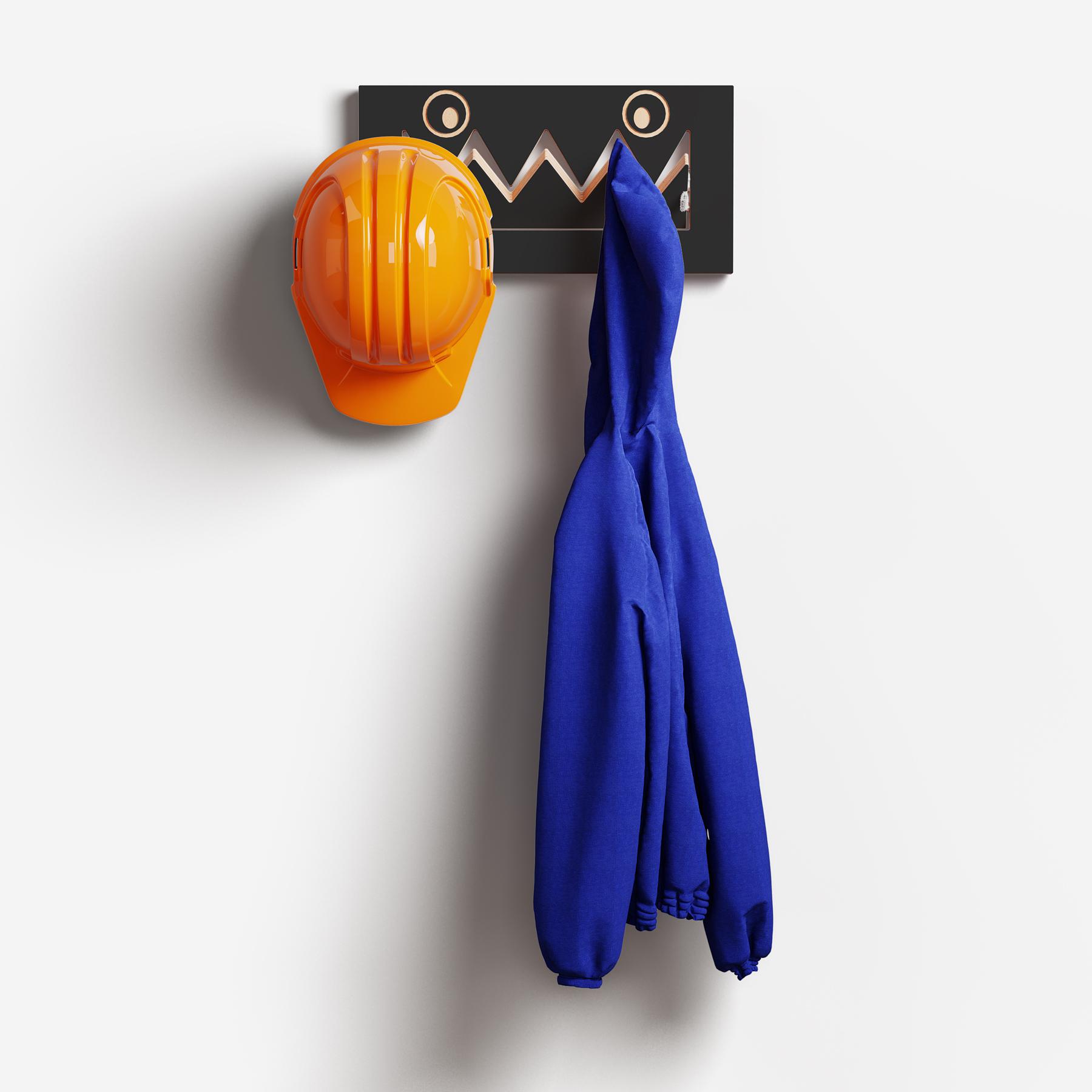 Fläpps Garderobe Monsterhäng Schwarz 40 x 20cm 0
