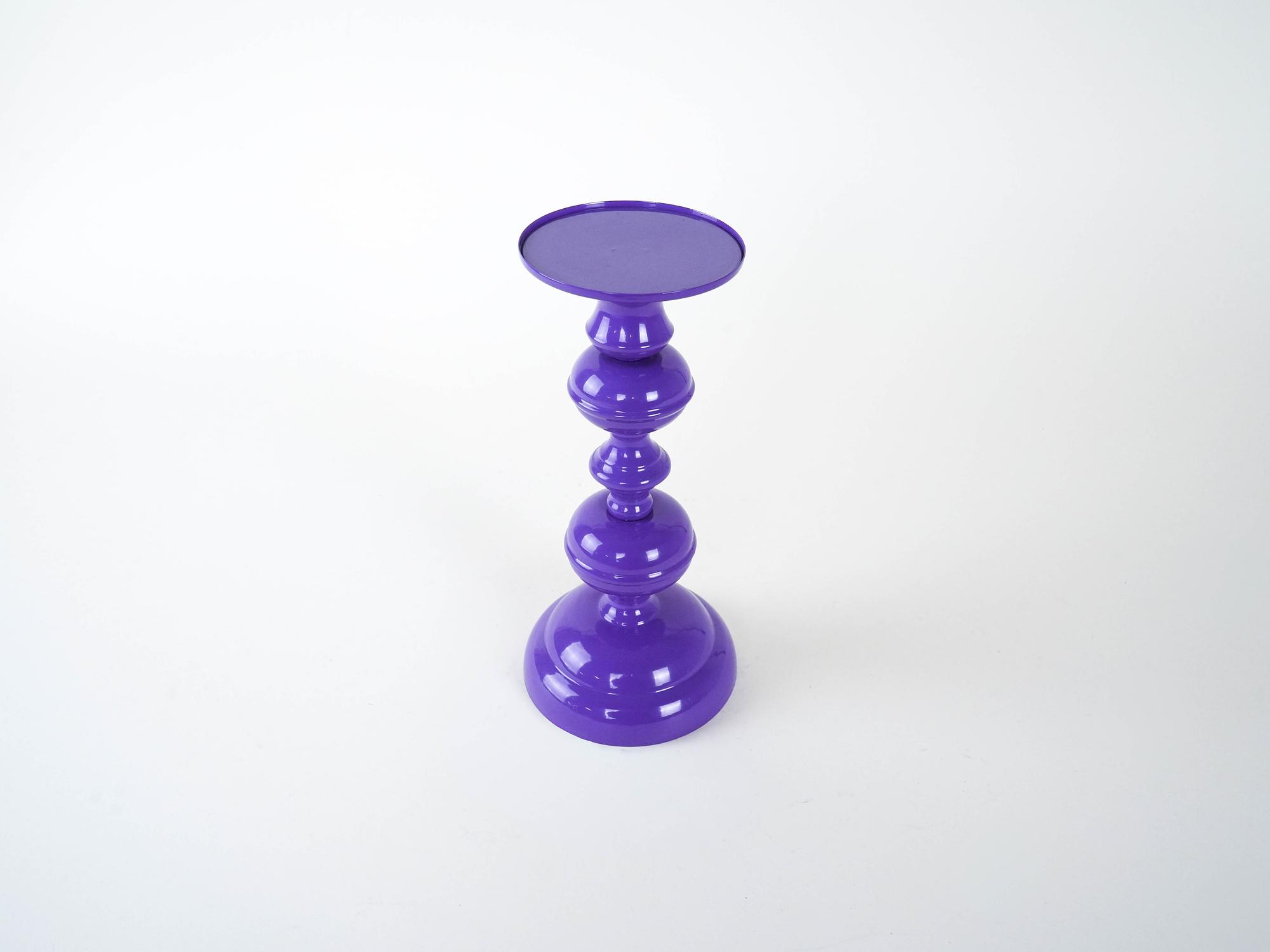 Metal Candle Holder 1970s Purple 3