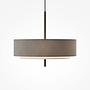 5-Flammig Bergamo Pendelleuchte Leinen Mischmetall Taupe 0