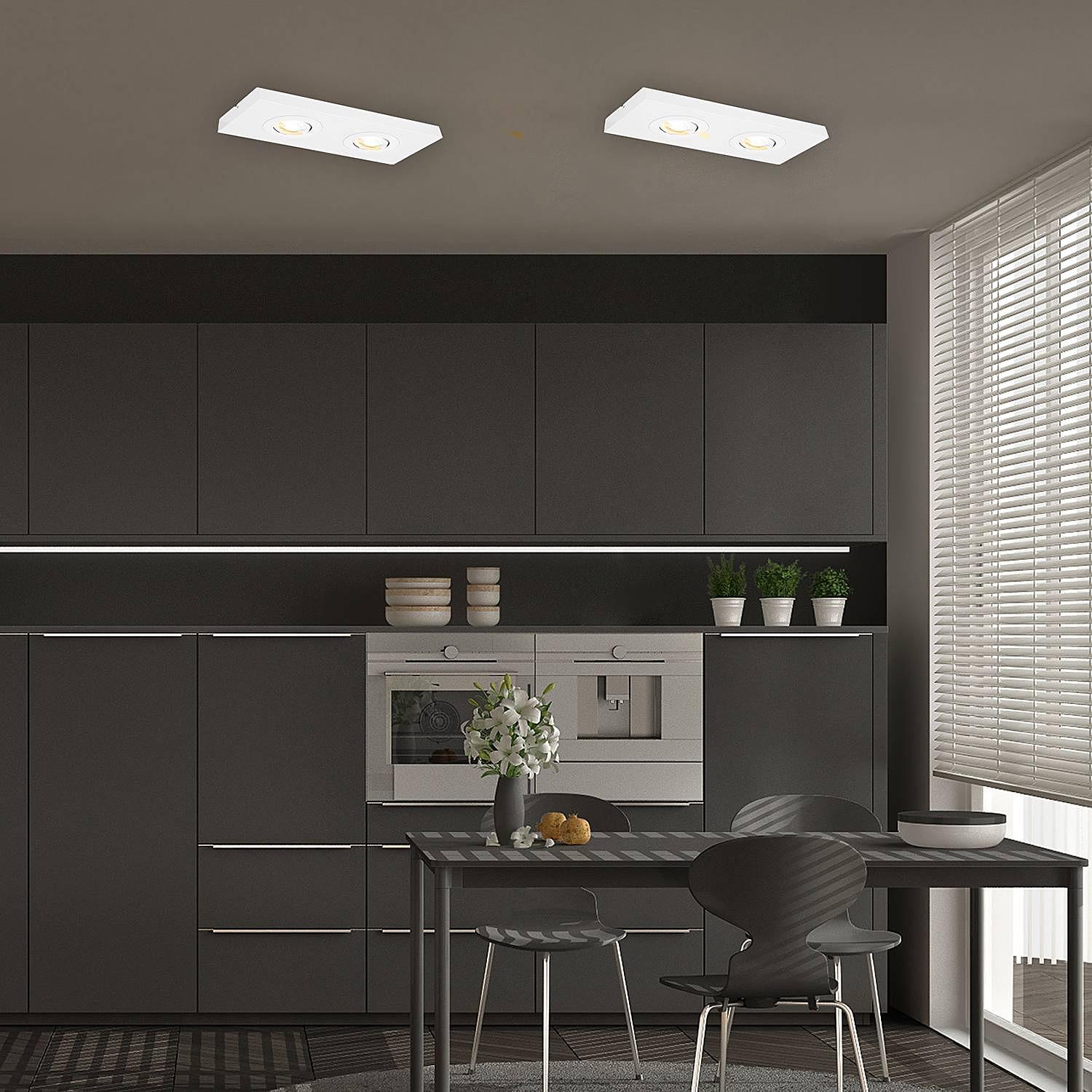 Morco LED ceiling light Aluminum White 2-flame 1