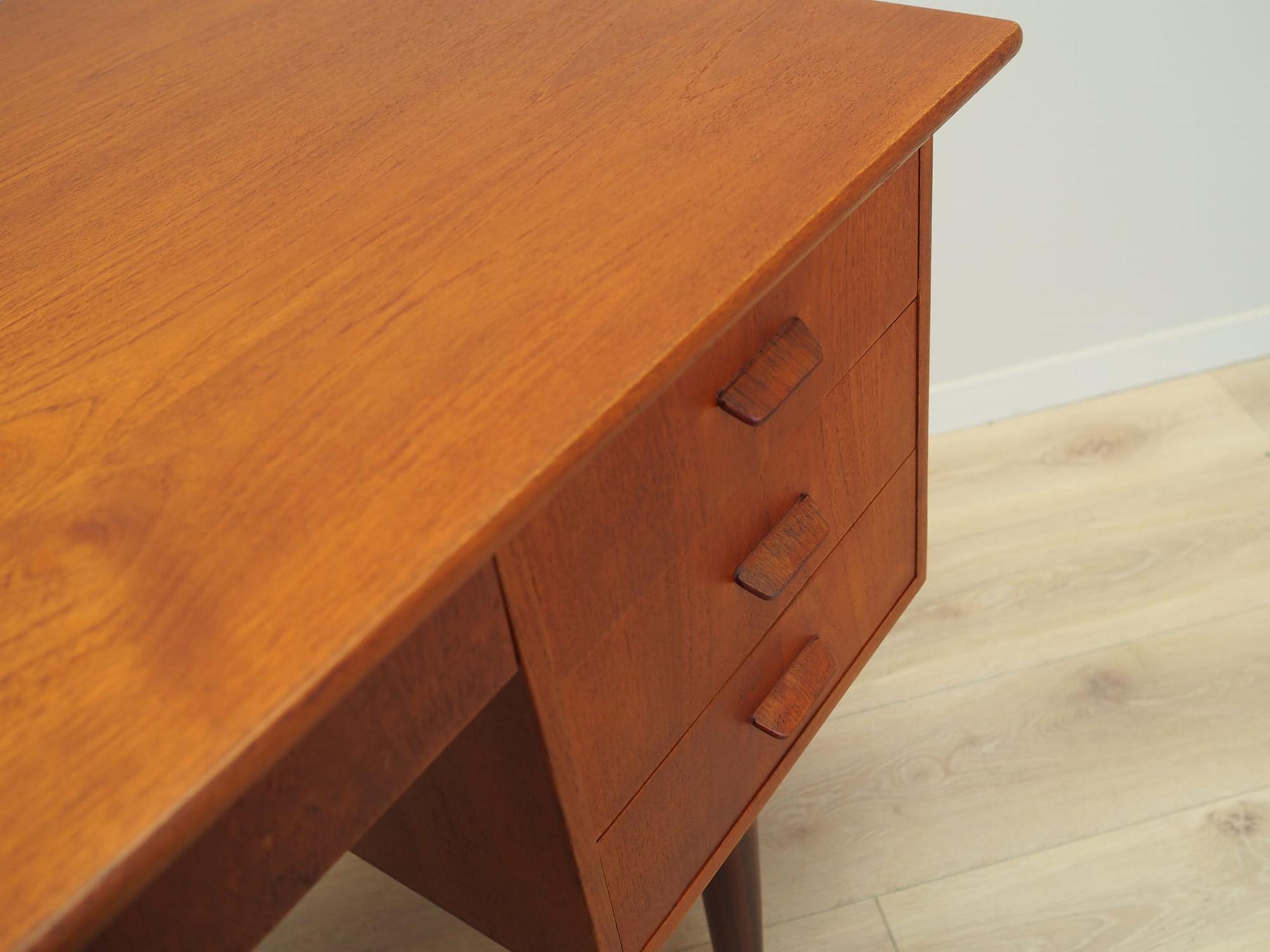 Vintage Schreibtisch Teakholz Braun 1970er Jahre 14