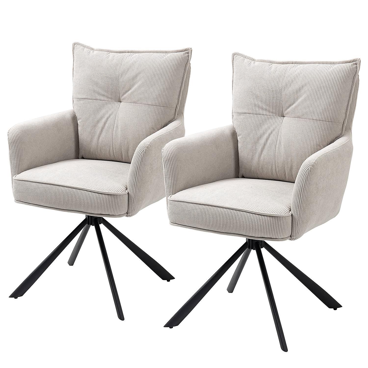 DIDRIP Armlehnenstuhl Drehbar 2er-Set Beige 1